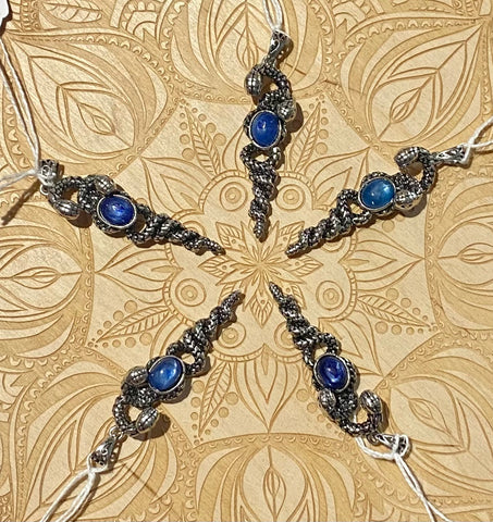 Blue moonstone snake pendant