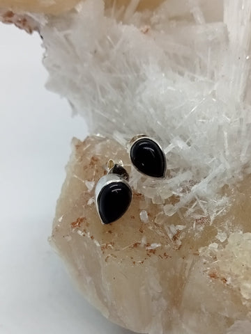 Black Obsidian Tear Drop Earrings