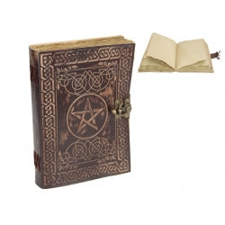 Paper Leather Journal/Spell Book with Pentagram Design