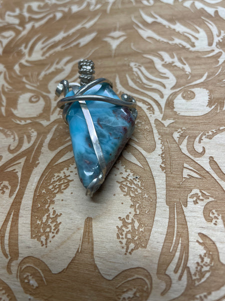 Larimar - Sterling Silver Wrapped Pendant