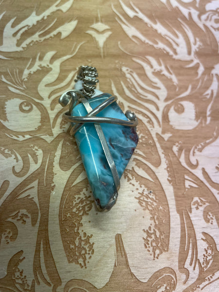 Larimar - Sterling Silver Wrapped Pendant