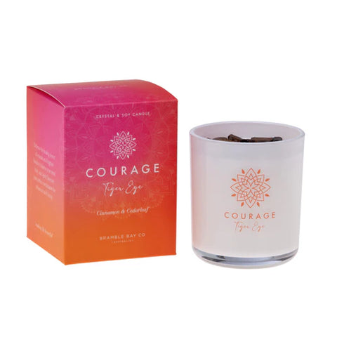 Crystal Candle - Courage - Tiger Eye