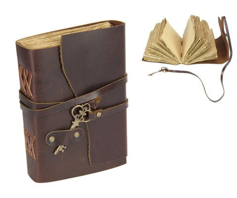 Antique Leather Journal with Key