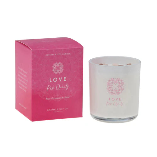 Crystal Candle - Love - Rose Quartz