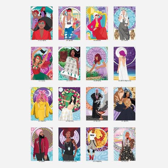 Tarot cards of modern goddesses