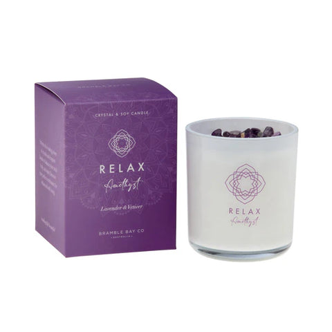 Crystal Candle - Relax - Amethyst