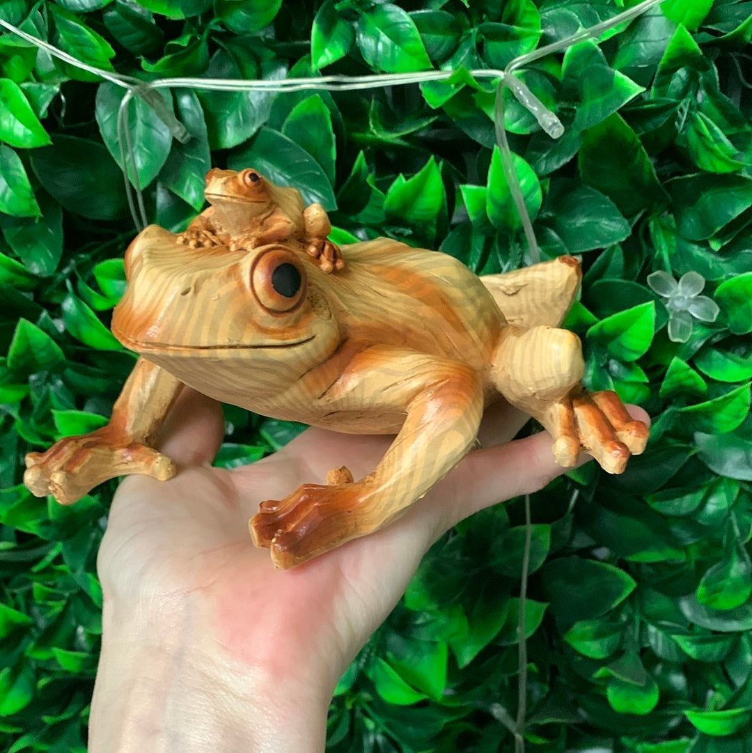 Carved Frog and Baby