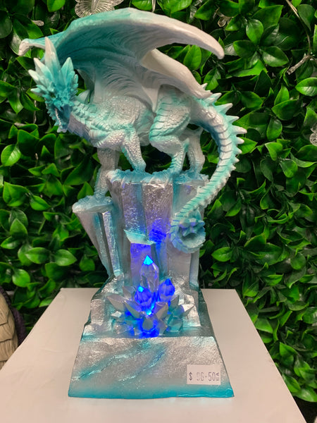 16cm Guardian Ice Dragon with Light Up Crystal Lair