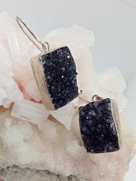 Amethyst Druzy Earrings