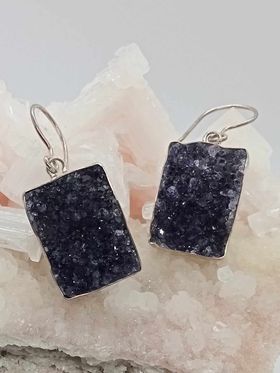 Amethyst Druzy Earrings