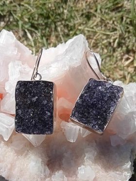 Amethyst Druzy Earrings