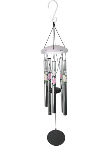 Silver Tuned Harmonious Wind Chime - Flower Print