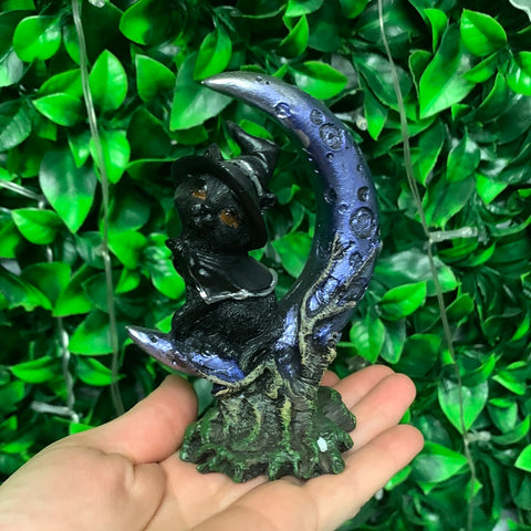Witch Cat on Mystical Moon 11cm