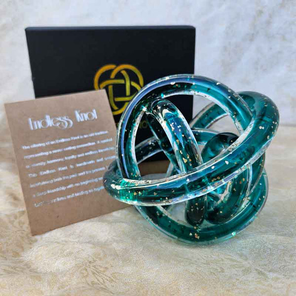 Endless Knot Teal with Gold Flecks