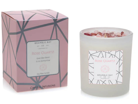Rose Quartz Crystal Candle