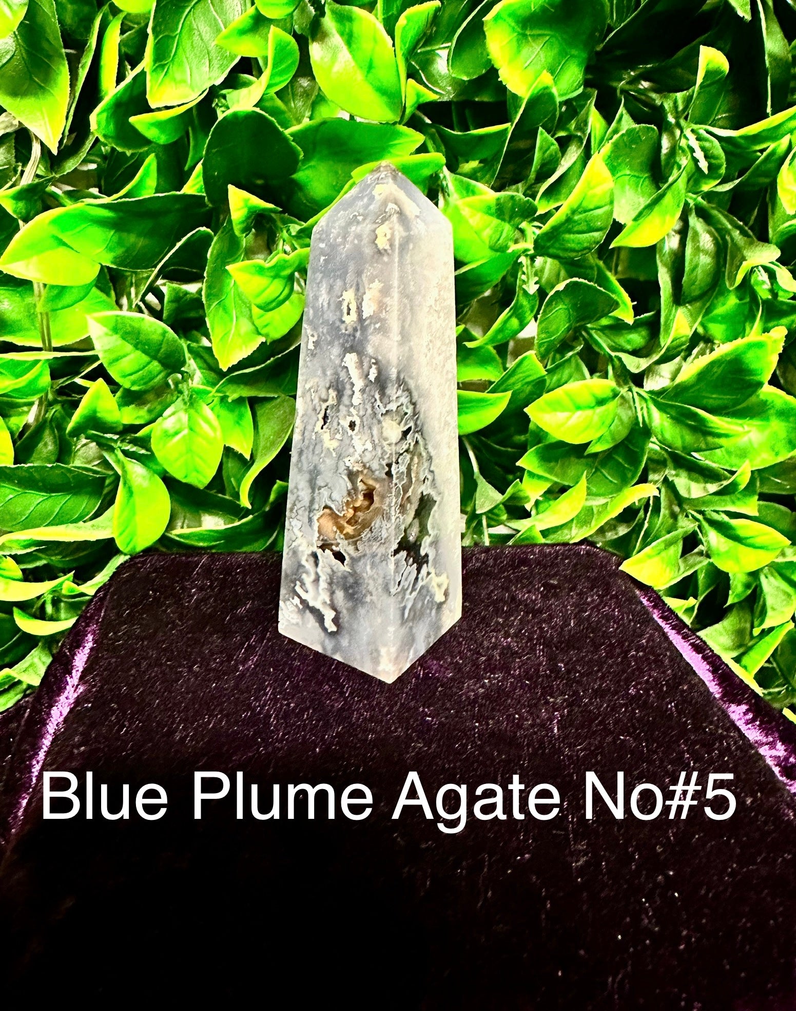 Blue Plume Agate Tower #5