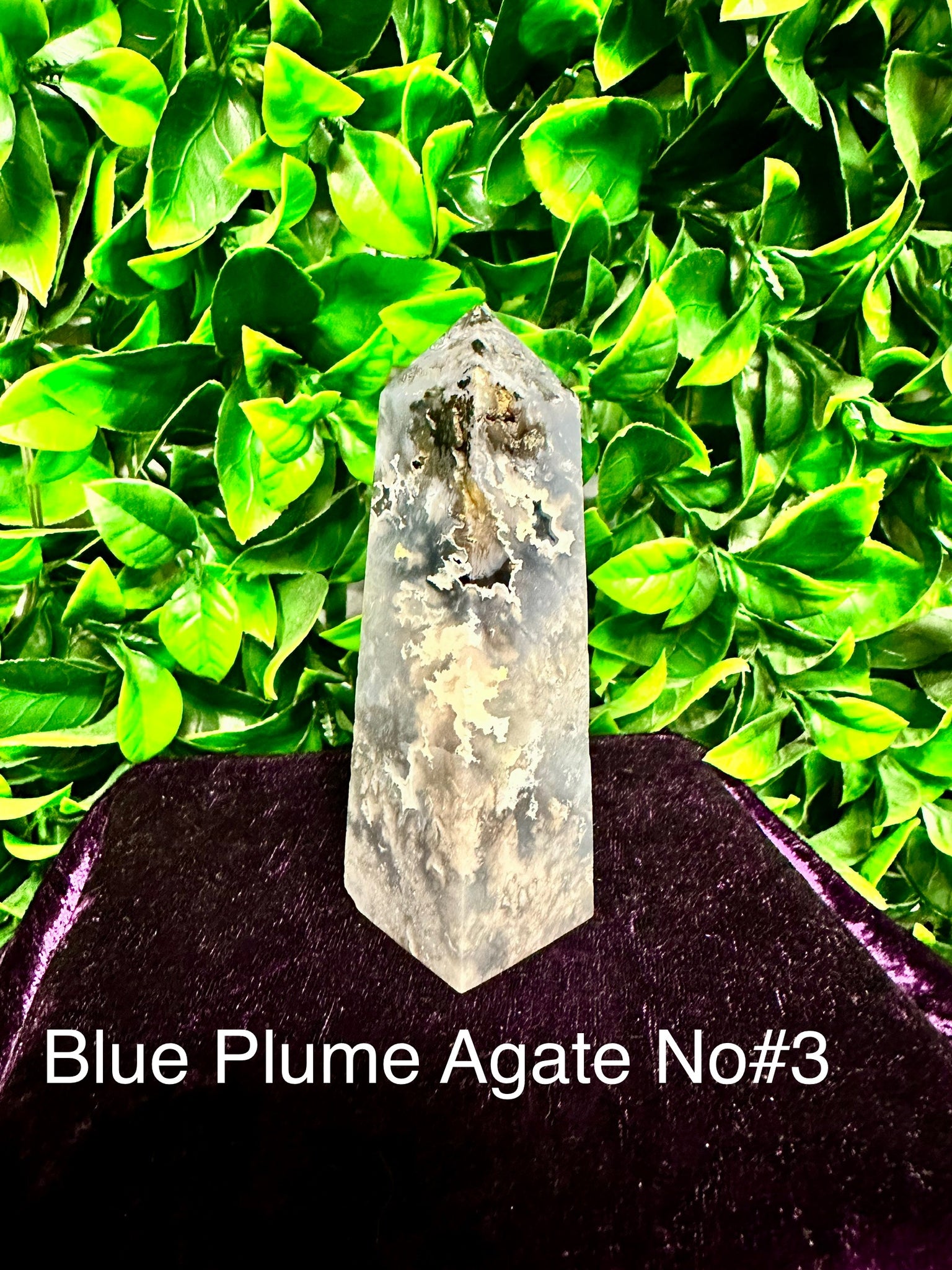 Blue Plume Agate Tower #3