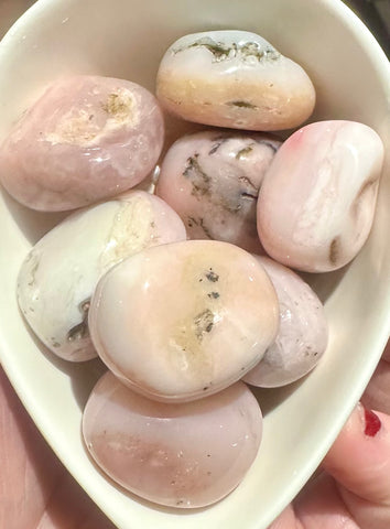 Pink Peruvian Opal Tumbled stone