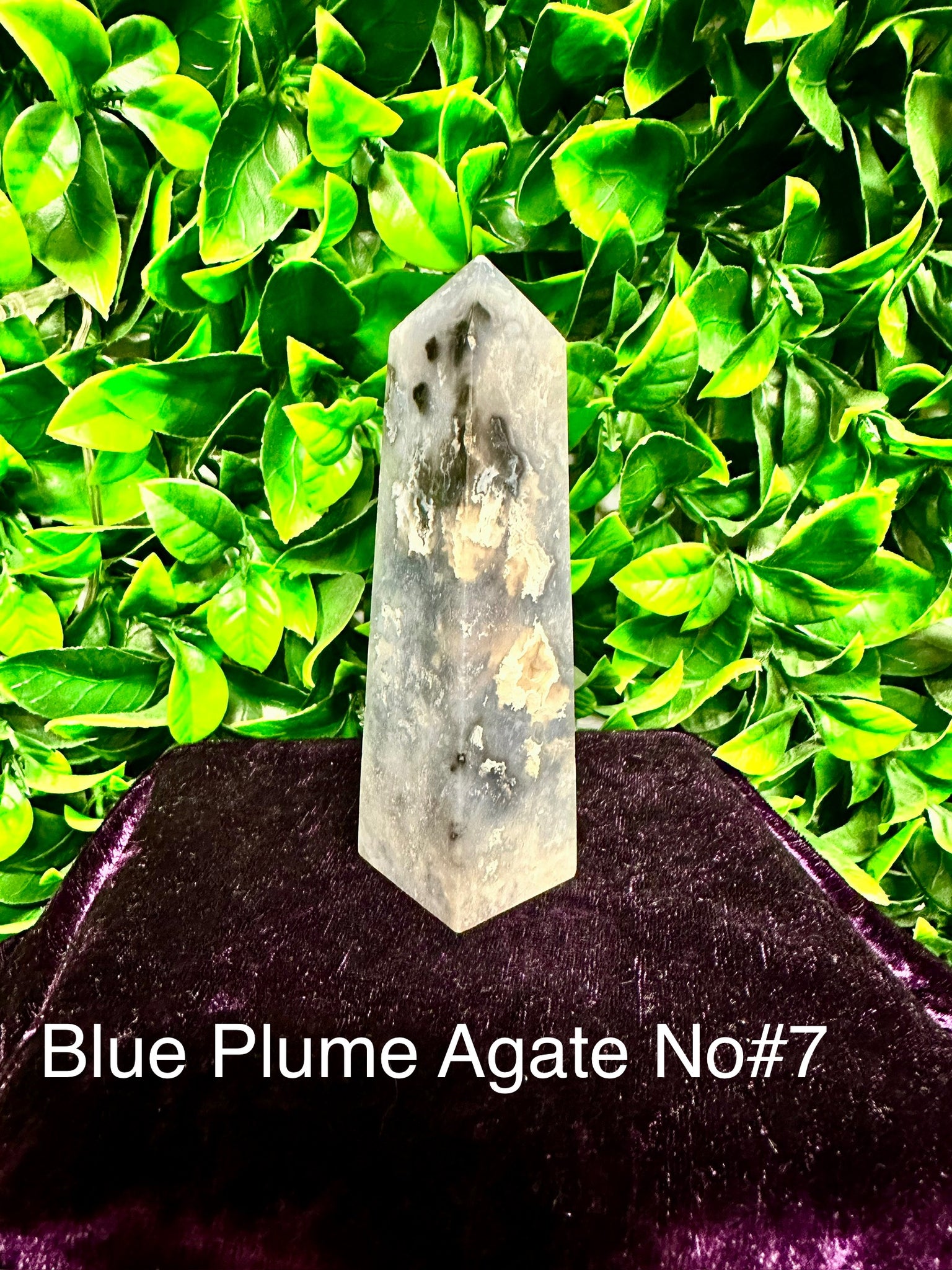 Blue Plume Agate Tower #7
