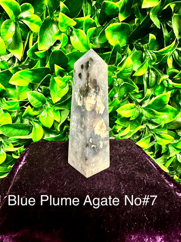 Blue Plume Agate Tower #7