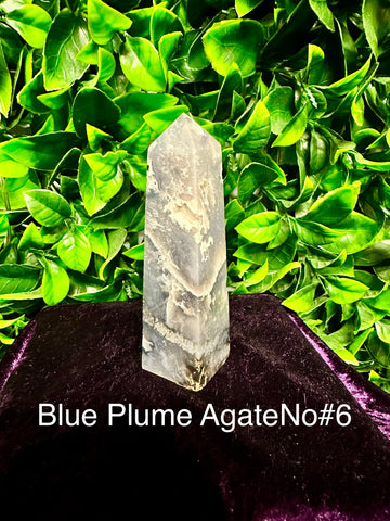 Blue Plume Agate Tower #6