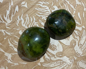 Green opal palm stones