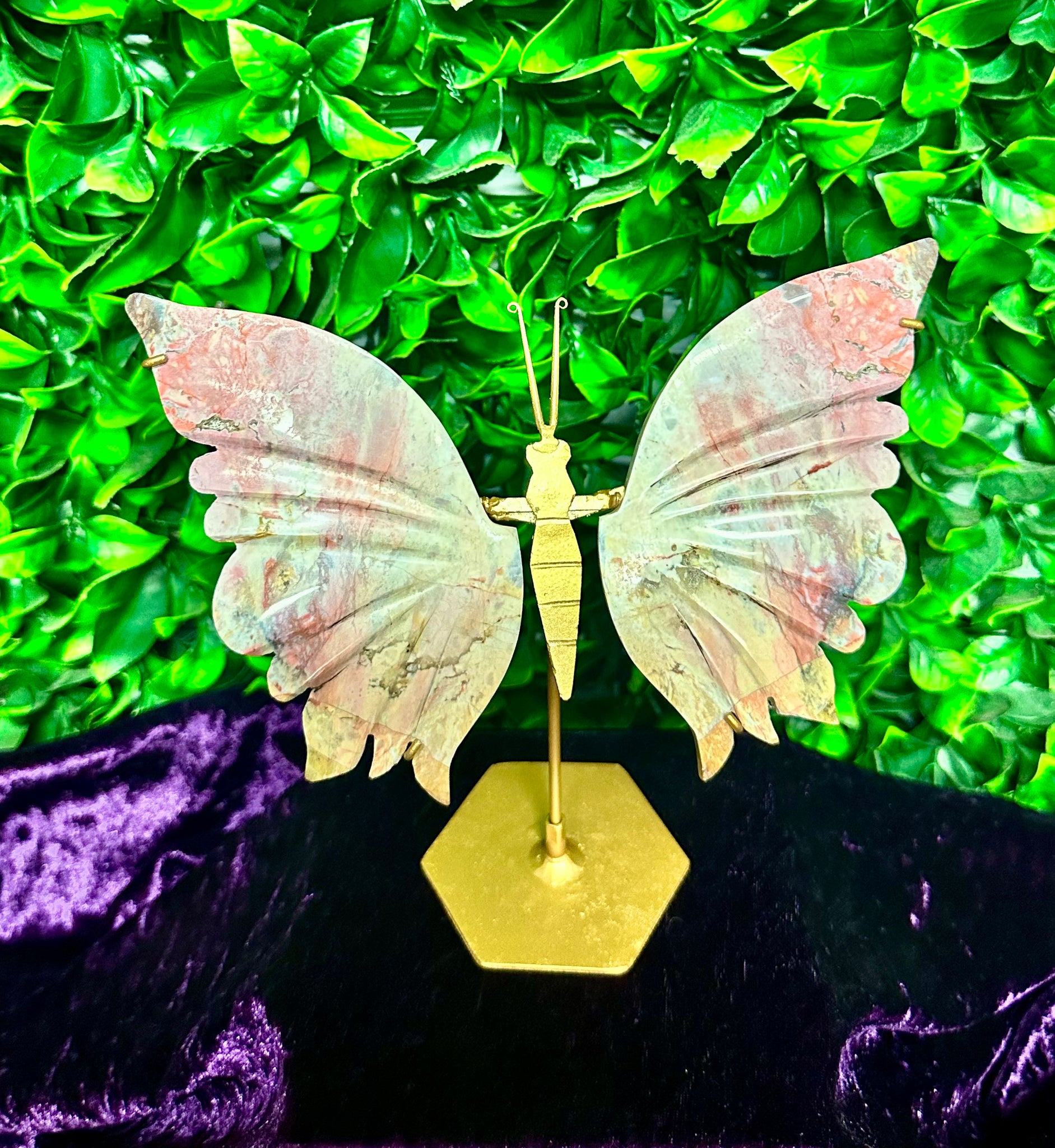 Pink Polychrome Jasper Butterfly