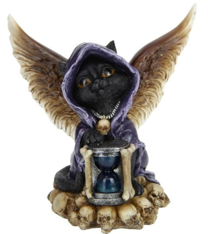 Witch Cat with Skull & Bones Hourglass
