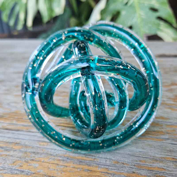 Endless Knot Teal with Gold Flecks