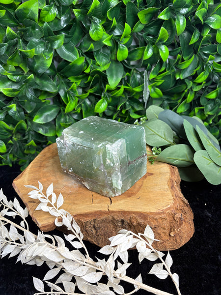 Green calcite raw chunk