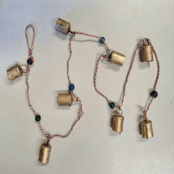 Bells (8) on multi coloured string