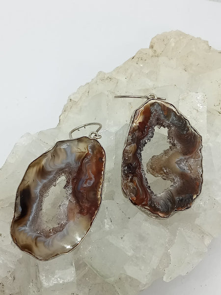 Agate & Druzy Slice Earrings