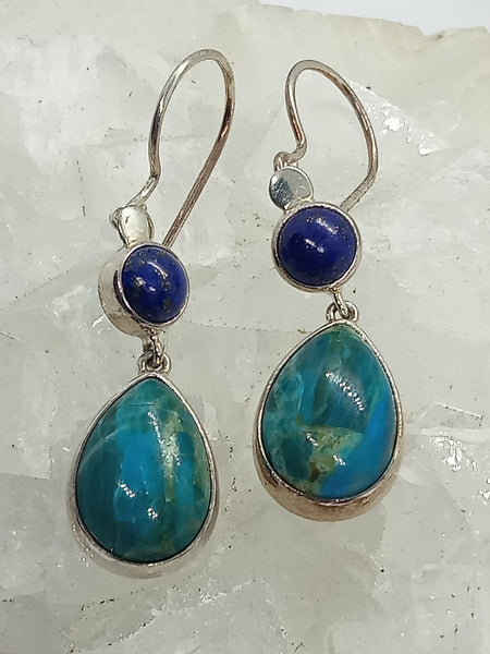 Peruvian Opal & Lapis Lazuli Earrings