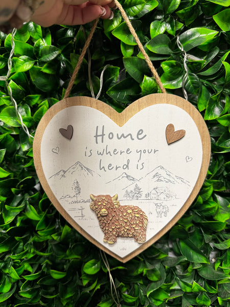 Highland Cow hanging Plaque