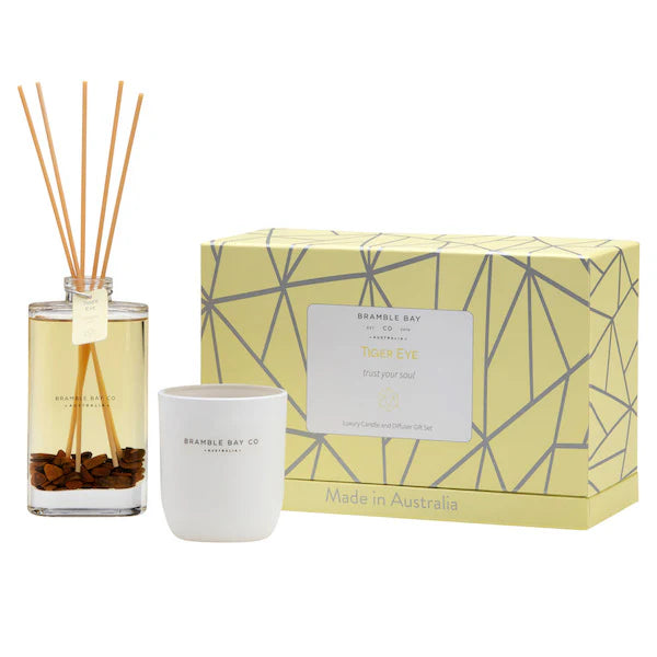 Tiger Eye Candle and Diffuser Gift Set