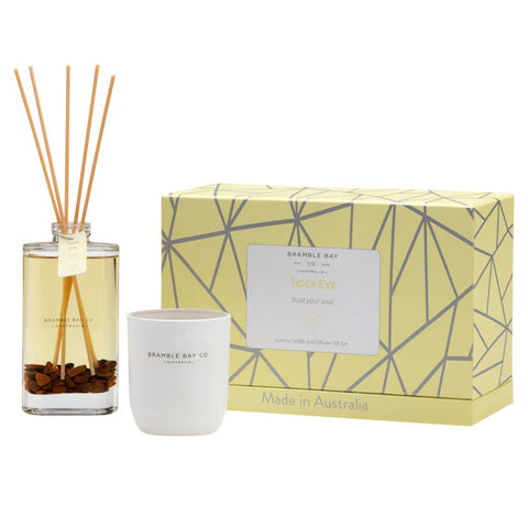 Tiger Eye Candle and Diffuser Gift Set