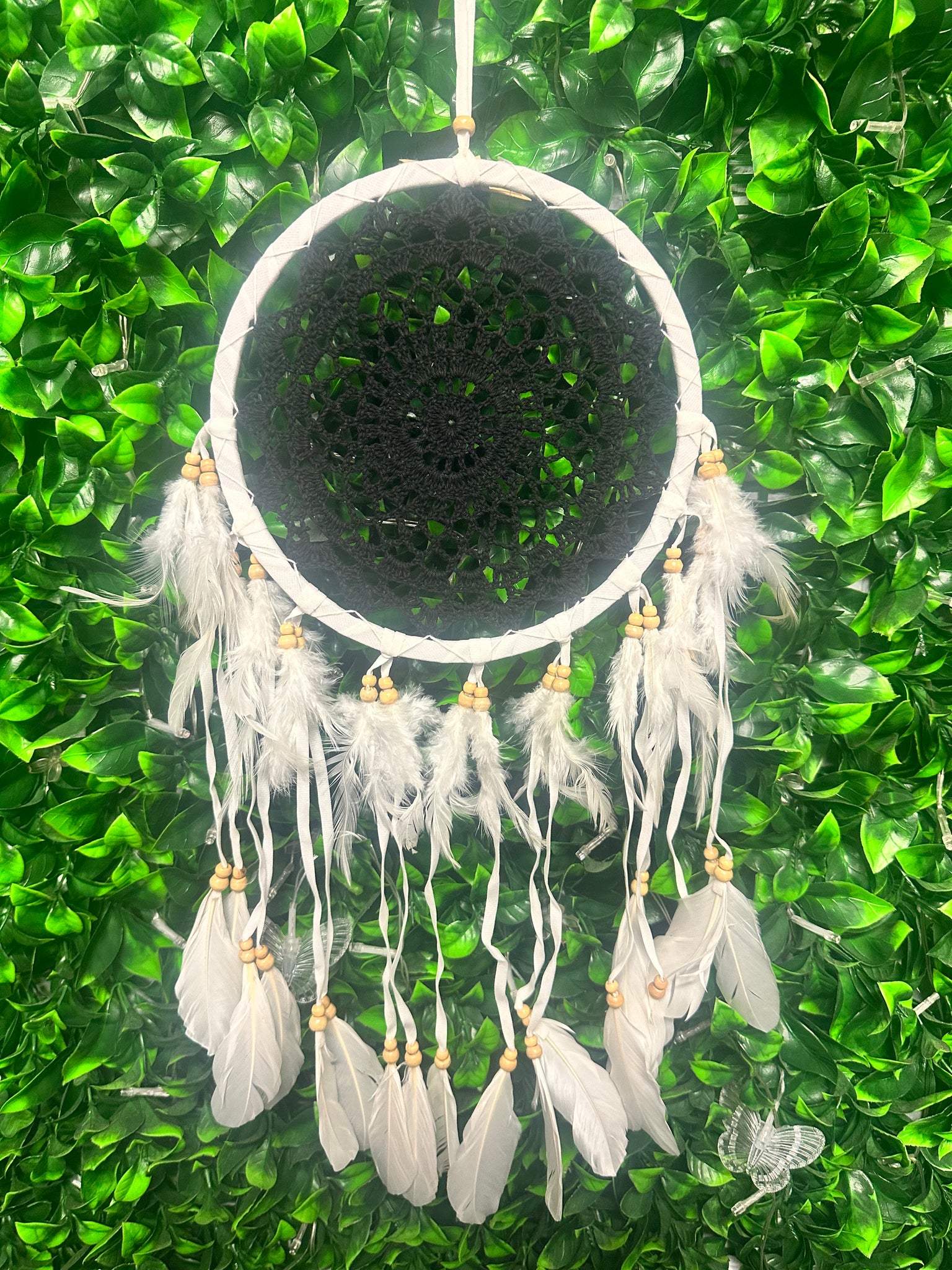 Black and white Crochet Dreamcatcher