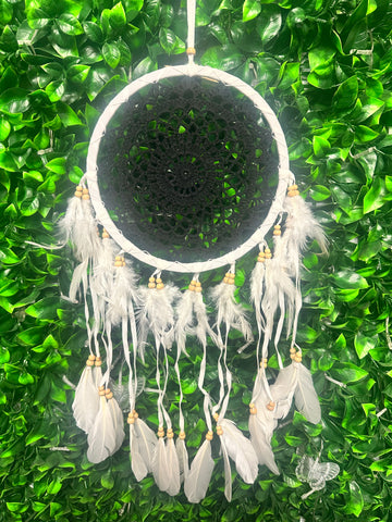Black and white Crochet Dreamcatcher