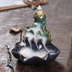 Waterfall Backflow Burner with Koi Fish