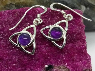 Amethyst Triqueta Earrings