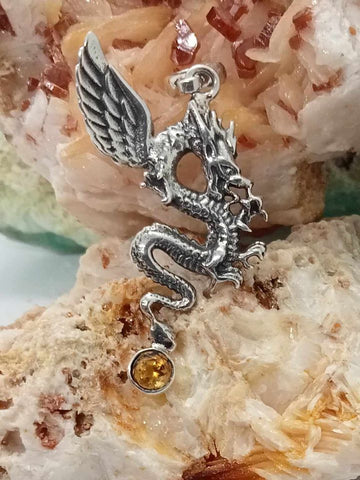 Citrine Dragon Pendant