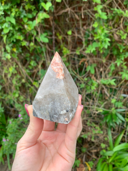 Tourmaline in Pink Feldspar