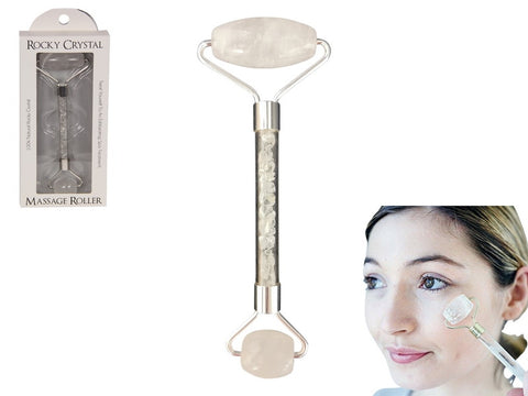 CLEAR QUARTZ MASSAGE WAND (TWIN ROLLERS)
