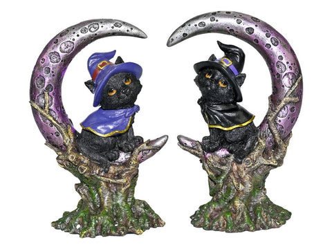 WITCH CAT ON MYSTICAL MOON 13 cm