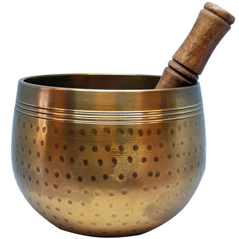 Singing Bowl - Hammered Deep Brass 14cm