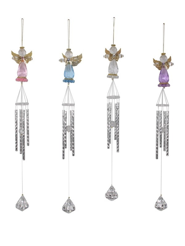 Acrylic Angel & Silver Tube Wind Chime