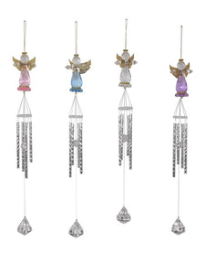 Acrylic Angel & Silver Tube Wind Chime