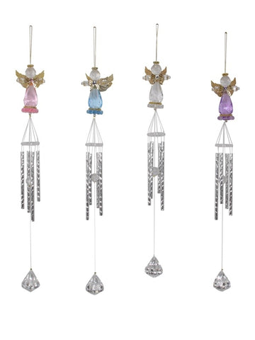 Acrylic Angel & Silver Tube Wind Chime