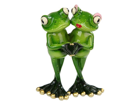 Frog Couple Making Lovers Heart with Hands