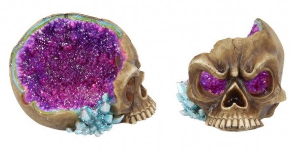 Cracked Geode Cave Skull Head